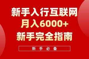 （10058期）互联网新手月入6000+完全指南 十年创业老兵用心之作，帮助小白快速入门
