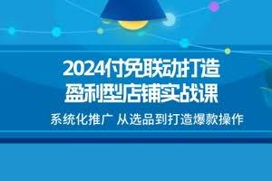 (11458期)2024付免联动-打造盈利型店铺实战课,系统化推广 从选品到打造爆款操作