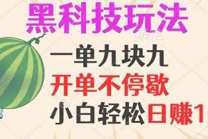 (13046期)黑科技玩法,一单利润9.9,一天轻松100单,日赚1000+的项目,小白看完…