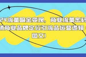 2024流量吸金变现，商业流量密码营销商业品牌定位引流品运营逻辑(图文)