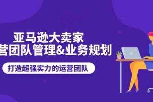 亚马逊大卖家运营团队管理&业务规划，打造超强实力的运营团队