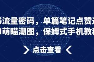 小红书流量密码，单篇笔记点赞过万，AI萌瞄潮图，保姆式手机教程【揭秘】