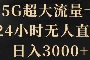 5G超大流量卡，24小时无人直播，日入3000+【揭秘】