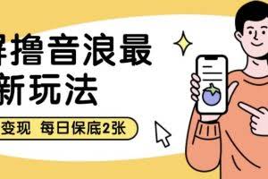 黑屏撸音浪最新玩法，双重变现，每日保底2张【揭秘】