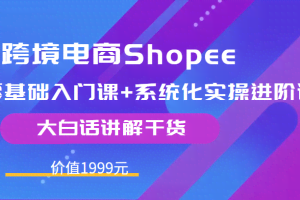 跨境电商Shopee零基础入门课+系统化实操进阶课，大白话讲解干货