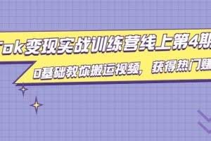龟课·TikTok变现实战训练营线上第4期，0基础教你搬运视频，获得热门赚美金（无水印）