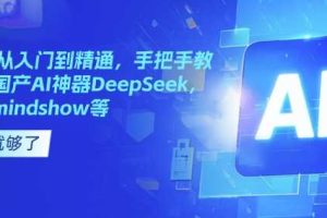 国产AI从入门到精通，手把手教你玩转国产AI神器DeepSeek，Kimi，mindshow等