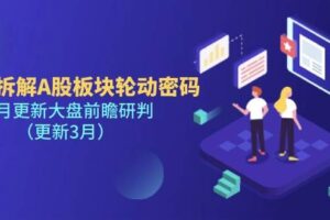 多维拆解A股板块轮动密码，每月更新大盘前瞻研判（更新3月）