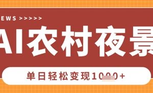 Deepseek制作农村夜景视频，一条视频点赞20W+，单日变现数张