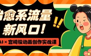 治愈系流量新风口，AI+宫崎骏动画创作实战课，从0到1打造爆款视频