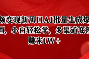 短视频变现新风口AI批量生成爆款像素插画，小白轻松学，多渠道变现，月赚米1W+