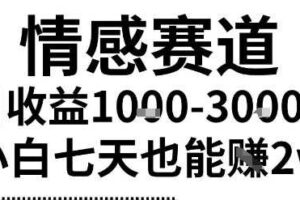 2025最新风口情感无脑暴力掘金项目，新人操作一周挣了2W，长期稳定小白可做【揭秘】