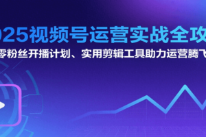 2025视频号运营实战全攻略：零粉丝开播计划、起号到到变现思维逻辑方法