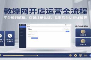 敦煌网开店运营全流程：平台规则解析、店铺注册认证、卖家后台功能详解等