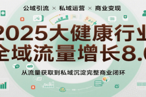 2025大健康行业全域流量增长8.0，从流量获取到私域沉淀完整商业闭环