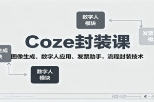Coze封装课，图像生成、数字人应用、发票助手，流程封装技术