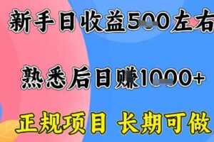 全年可变现项目，收益高无门槛，正规项目，长期可做，一天收益1k+一台电脑在家创业【揭秘】