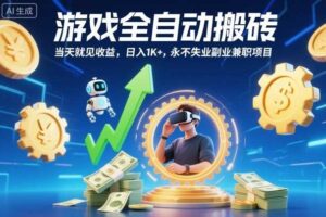 游戏全自动搬砖，当天就见收益，日入1K+，永不失业副业兼职项目【揭秘】