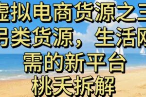 虚拟电商之三另类的货源，生活刚需的新平台