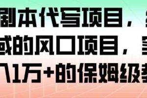AI+剧本代写项目，细分领域的风口项目，实测月入1W+的保姆级教程