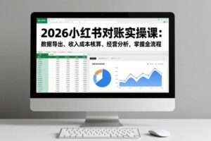 (17071期)2026小红书对账实操课:数据导出、收入成本核算、经营分析,掌握全流程
