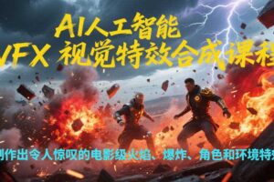 AI人工智能VFX视觉特效合成课程,制作出令人惊叹的电影级火焰、爆炸、角色和环境特效