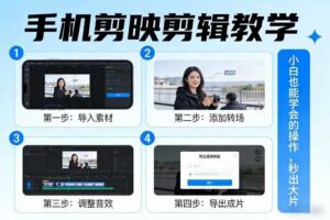 手机剪映剪辑教学，小白也能学会的操作，秒出大片