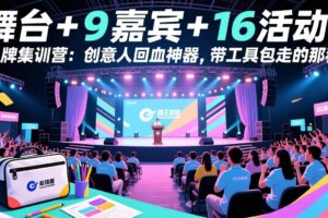 (17413期)舞台 + 9 嘉宾 + 16 活动!品牌集训营:创意人回血神器,带工具包走的那种