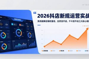 (17502期)2026抖店新规运营实战:系统破解店铺权重低、自然流不进、千川投不动三大核心难题