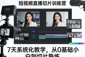 短视频直播切片训练营，7天系统化教学，从0基础小白到切片熟练