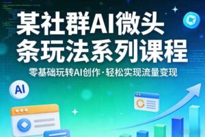 某社群的AI微头条玩法系列课程，零基础玩转AI创作，轻松实现流量变现