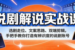 说剧解说实战课:选剧走位、文案思路、双端剪辑,手把手教你打造有辨识度的说剧账号