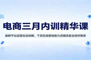 电商三月内训精华课：最新平台运营玩法拆解，干货实战落地助力店铺流量业绩双爆发