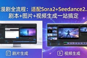 (18400期)AI漫剧全流程:适配Sora2+Seedance2.0!剧本+图片+视频生成一站搞定