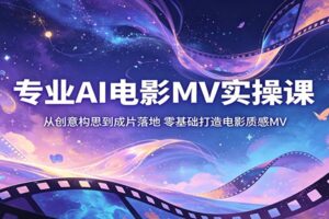 专业AI电影MV实操课:从创意构思到成片落地,零基础打造电影质感MV