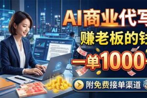 (18444期)AI商业代写,赚老板的钱,一单1000+,附免费接单渠道