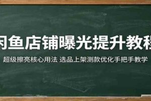 闲鱼店铺曝光提升教程:超级擦亮核心用法,选品上架测款优化手把手教学