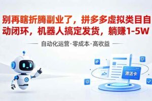 (18540期)深耕拼多多虚拟类目多年,分享长久稳定矩阵运营思路,普通人实操日入1K+