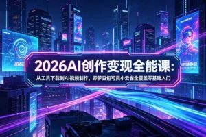 (18553期)2026AI创作变现全能课-更新5月:从工具下载到AI视频制作,即梦豆包可灵小云雀全覆盖零基础入门