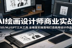 AI绘画设计师商业实战:SD/MJ/GPT三大工具,全维度实操落地打造商用设计作品
