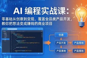 (18631期)AI编程实战课-第三期-5月更新:零基础从创意到变现,覆盖全品类产品开发,把想法变成赚钱项目