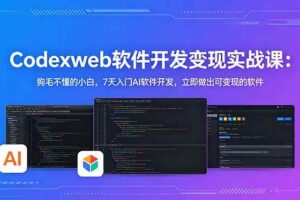 (18709期)CodexWeb软件开发变现实战课-更新:狗毛不懂的小白,7天入门AI软件开发,立即做出可变现的软件