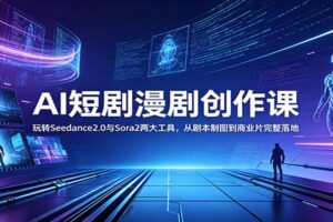 AI短剧漫剧创作课:玩转Seedance2.0与 Sora2两大工具,从剧本制图到商业片完整落地