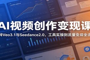 AI视频创作变现课:玩转Veo3.1与Seedance2.0,工具实操到流量变现全流程