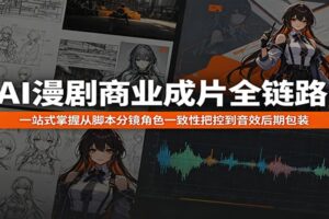 AI漫剧商业成片全链路:一站式掌握从脚本分镜角色一致性把控到音效后期包装