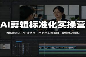AI剪辑标准化实操营:拆解普通人IP打造路径,手把手实操剪辑,配套练习素材