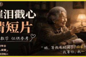 AI催泪戳心亲情短片,零基础AI教程,简单教学仅供参考