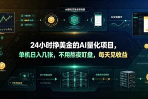 24小时挣美金的AI量化项目,单机日入几十美刀,不用熬夜盯盘,每天见收益【揭秘】