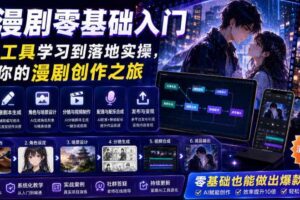 AI漫剧零基础入门,从AI工具学习到落地实操,开启你的漫剧创作之旅