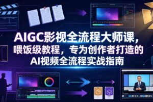 AIGC影视全流程大师课,喂饭级教程,专为创作者打造的AI视频全流程实战指南